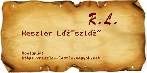 Reszler László névjegykártya